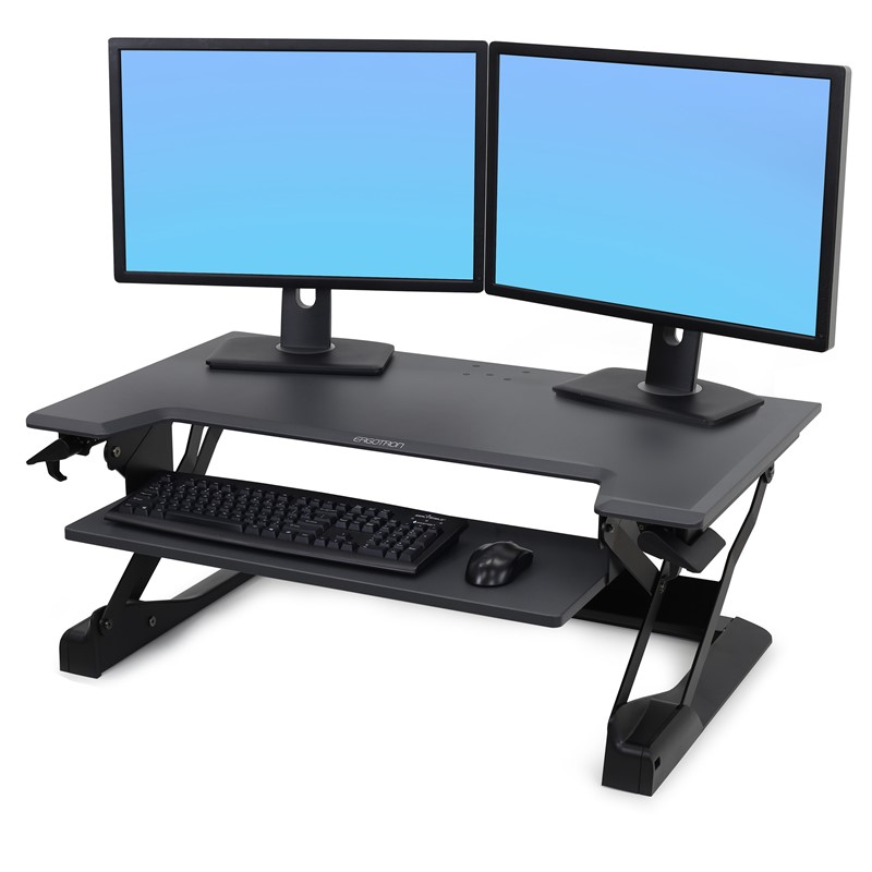 Workfit-TL Sit Stand Desk Converter with 2 Monitors